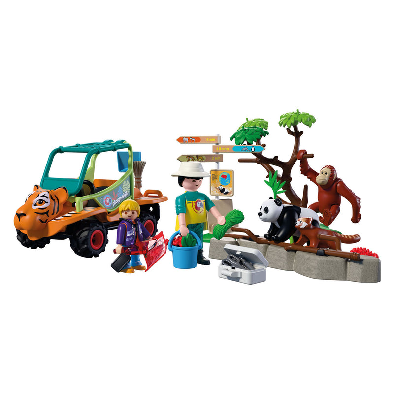 Afbeelding laden in galerijviewer, Playmobil animals friends dierentuin dierenverzorger met voertuig - 72072
