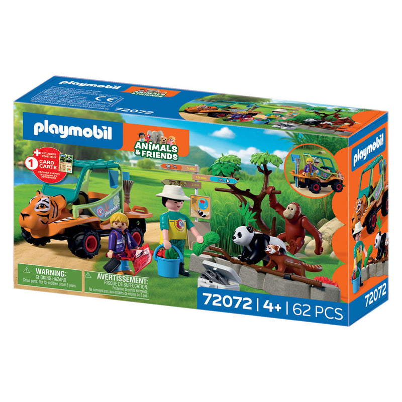 Afbeelding laden in galerijviewer, Playmobil animals friends dierentuin dierenverzorger met voertuig - 72072
