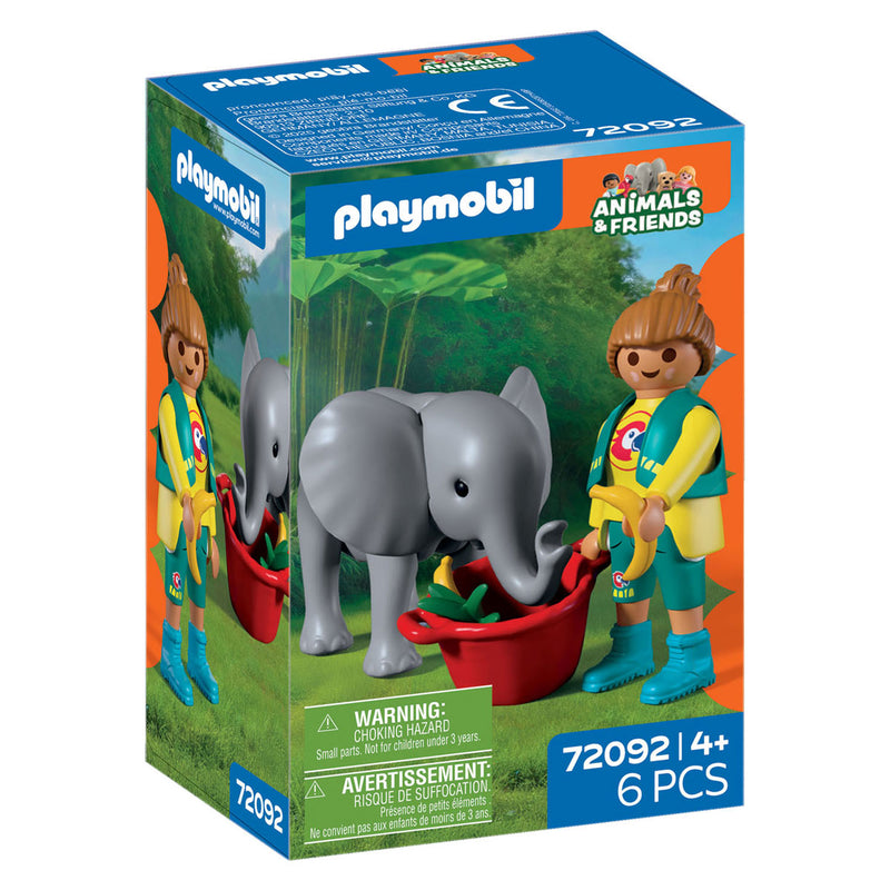 Afbeelding laden in galerijviewer, Playmobil animals friends dierentuin babyolifant en dierenverzorger - 72092
