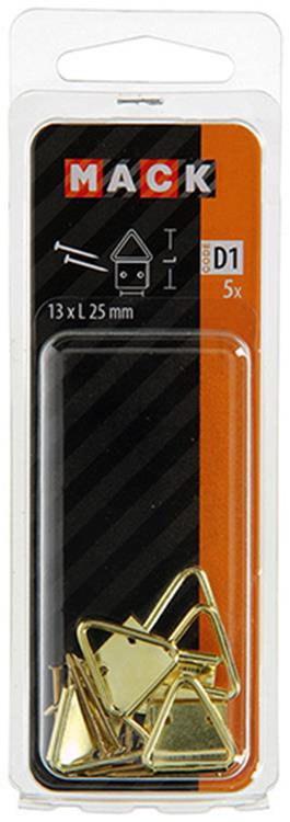 Afbeelding laden in galerijviewer, Mack 1017859 - kaderhanger staal vermessingd 5 st 13 x 25 mm | 10 stuks
