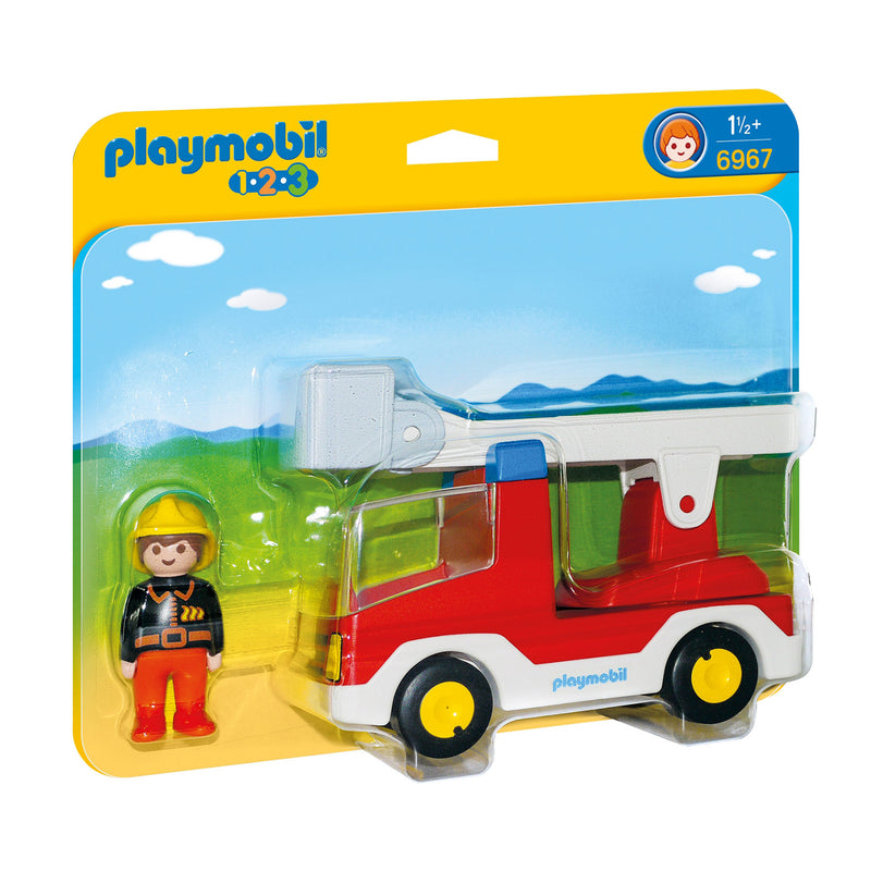 Load image into Gallery viewer, Playmobil Junior Brandweerwagen met Ladder 6967
