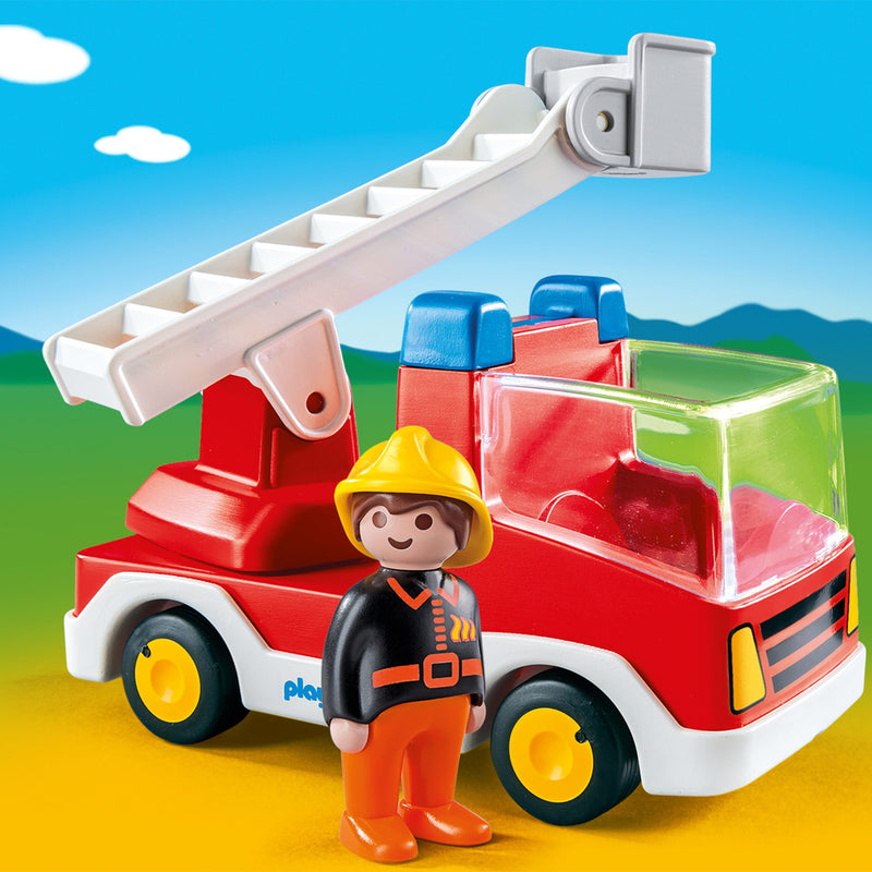 Load image into Gallery viewer, Playmobil Junior Brandweerwagen met Ladder 6967
