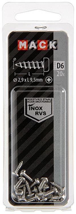 Chargez l'image dans la visionneuse de la galerie, Mack 1019778 - zelftappende schroef cyl.kop a2 20 st 2,9 x 9,5 mm | 10 stuks
