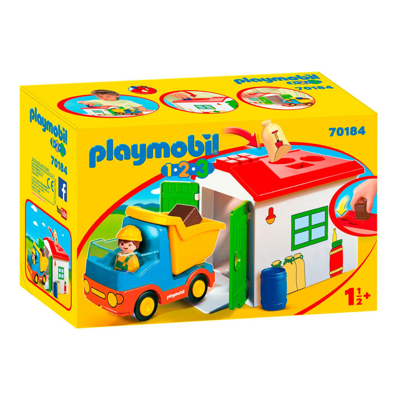 Load image into Gallery viewer, Playmobil 1.2.3. Werkman met Sorteer-garage 70184
