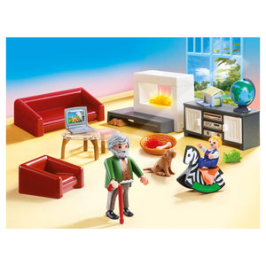 Playmobil dollhouse huiskamer met openhaard - 70207