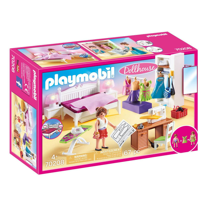 Afbeelding laden in galerijviewer, Playmobil dollhouse slaapkamer met mode ontwerphoek - 70208
