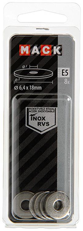 Afbeelding laden in galerijviewer, Mack 1019878 - carrosserie sluitring inox a2 8 st 6,4x18 | 10 stuks
