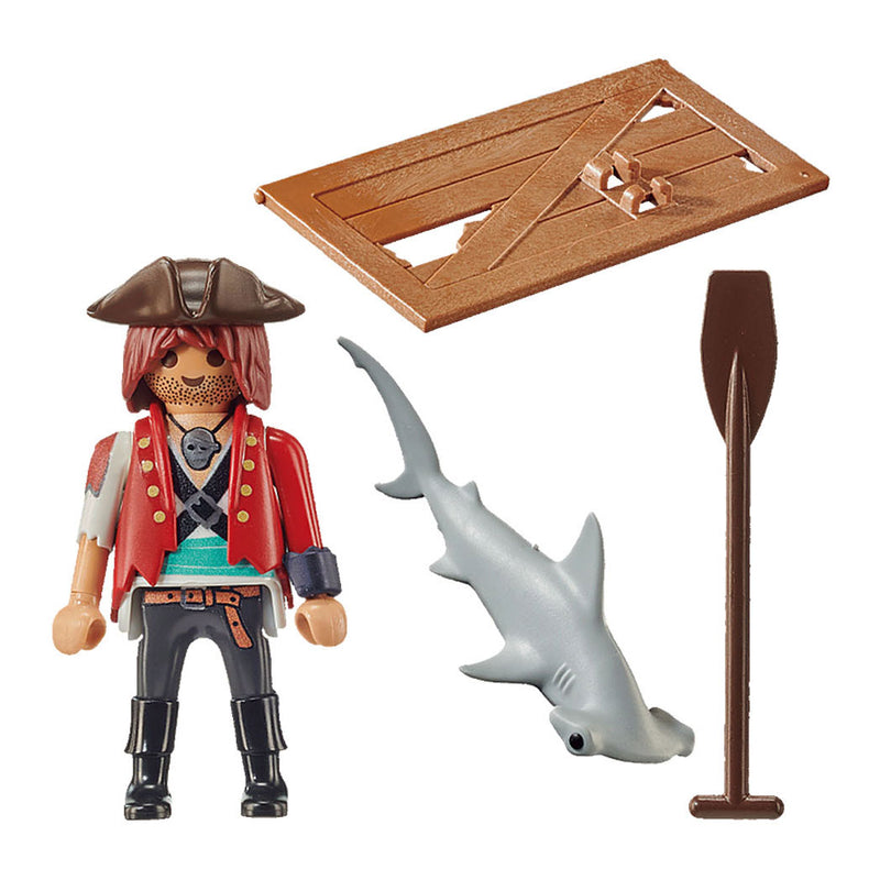Load image into Gallery viewer, Playmobil pirates piraat met vlot en hamerhaai - 70598
