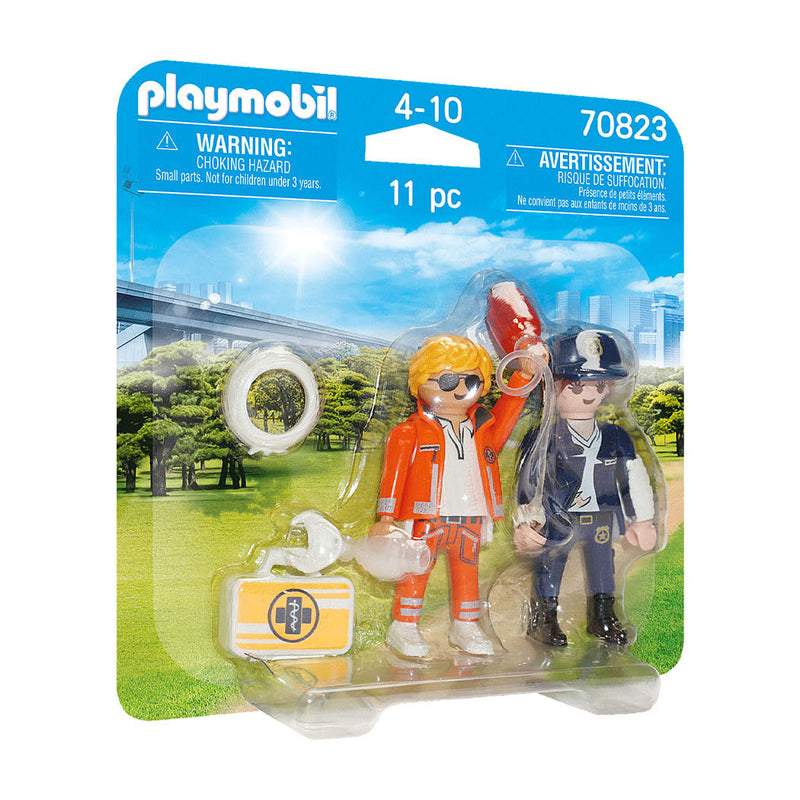 Load image into Gallery viewer, Playmobil City Life Duopack Spoedarts en Politieagente 70823
