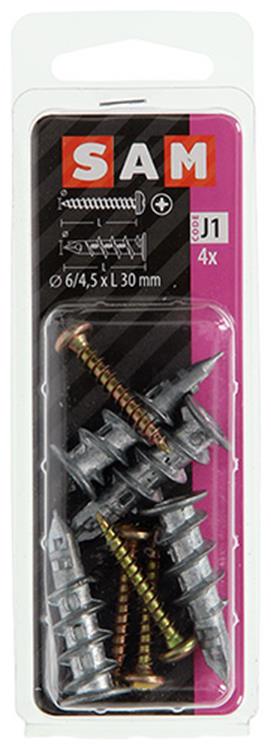Afbeelding laden in galerijviewer, Mack 1017889 - boorplug vr gipskart.plt + schr.zamac 4st 6 x 38 mm | 10 stuks
