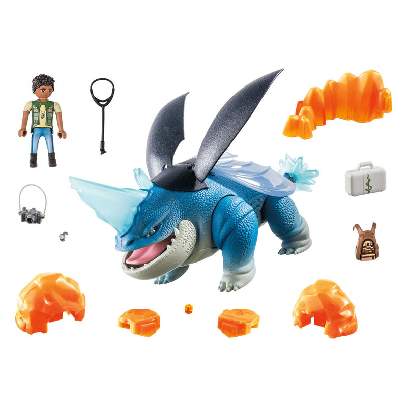 Load image into Gallery viewer, Playmobil Dragons: The Nine Realms Plowhorn D'Angelo 71082
