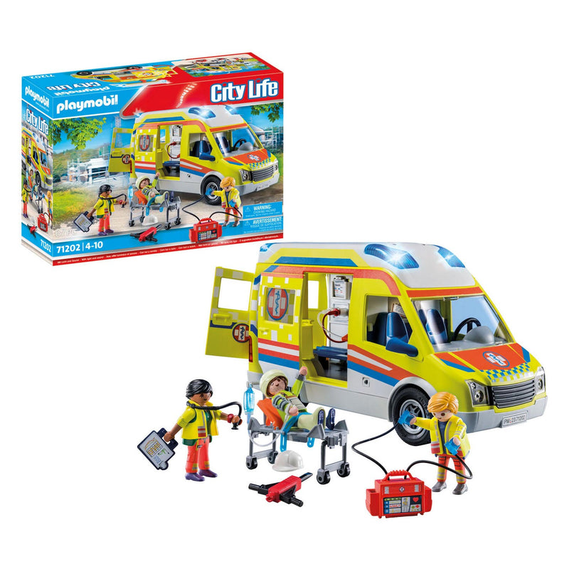 Afbeelding laden in galerijviewer, Playmobil city life ambulance met licht en geluid - 71202
