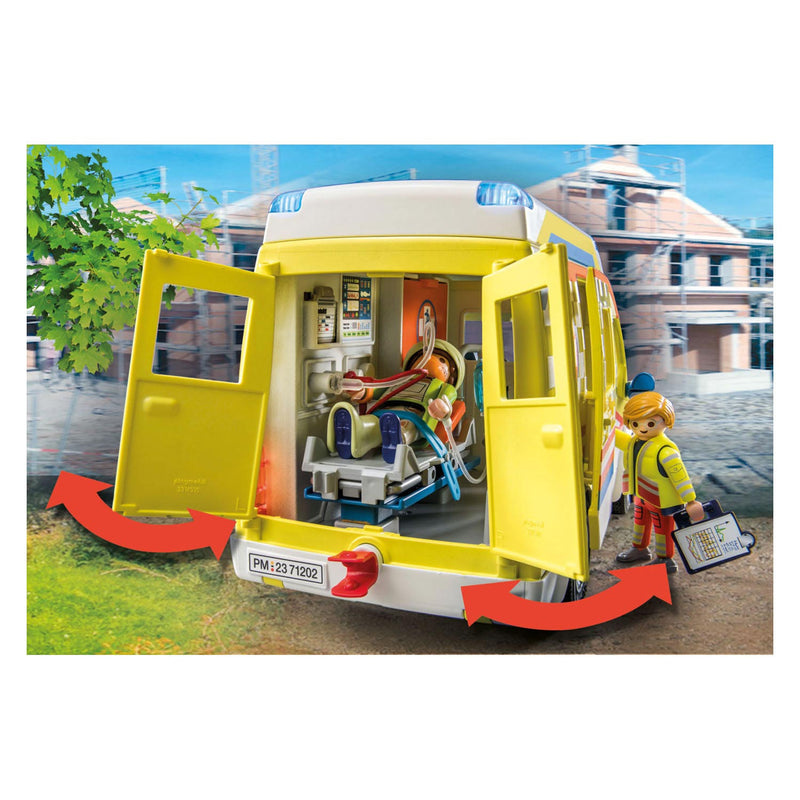 Afbeelding laden in galerijviewer, Playmobil city life ambulance met licht en geluid - 71202
