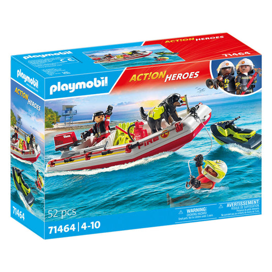 Playmobil action heroes brandweerboot met waterscooter - 71464