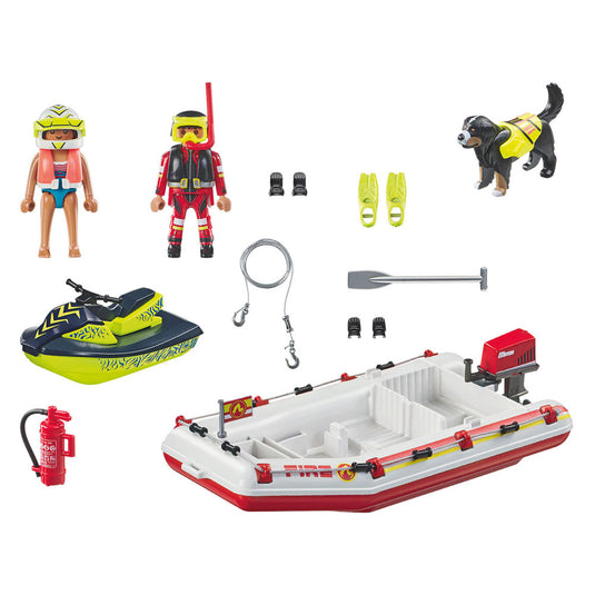 Playmobil action heroes brandweerboot met waterscooter - 71464