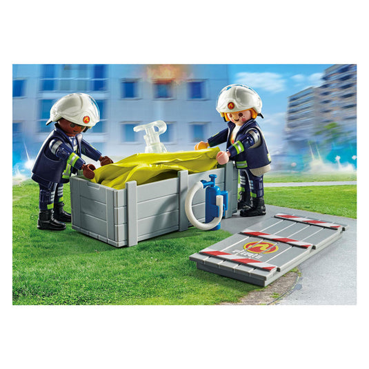 Playmobil action heroes brandweerlieden met luchtkussens - 71465