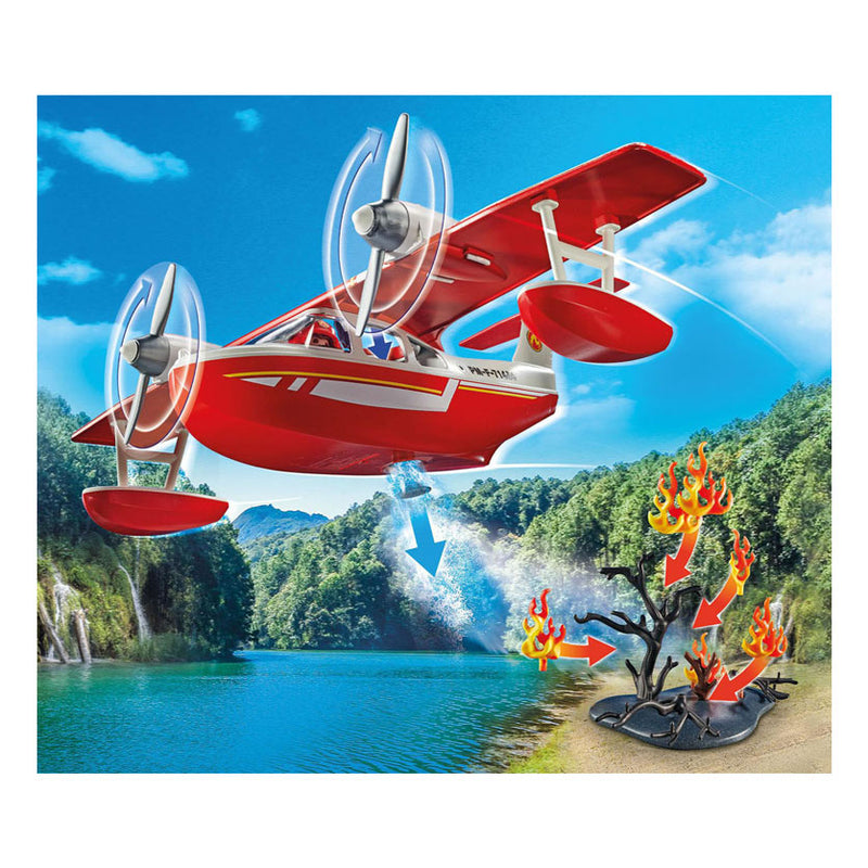 Afbeelding laden in galerijviewer, Playmobil action heroes brandweervliegtuig met blusfunctie - 71463
