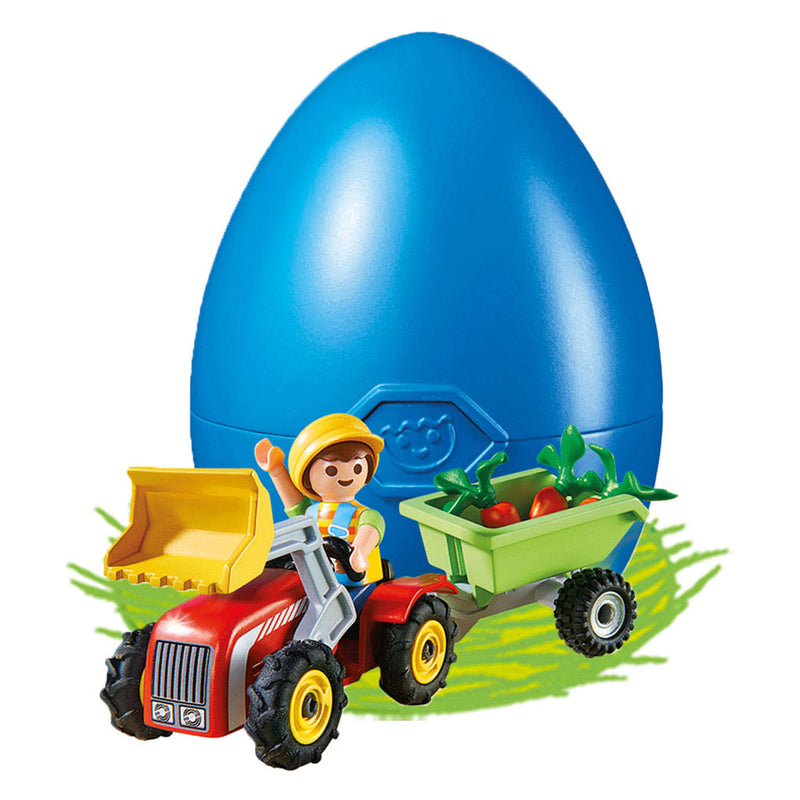 Load image into Gallery viewer, Playmobil jongen met kindertractor in ei 4943
