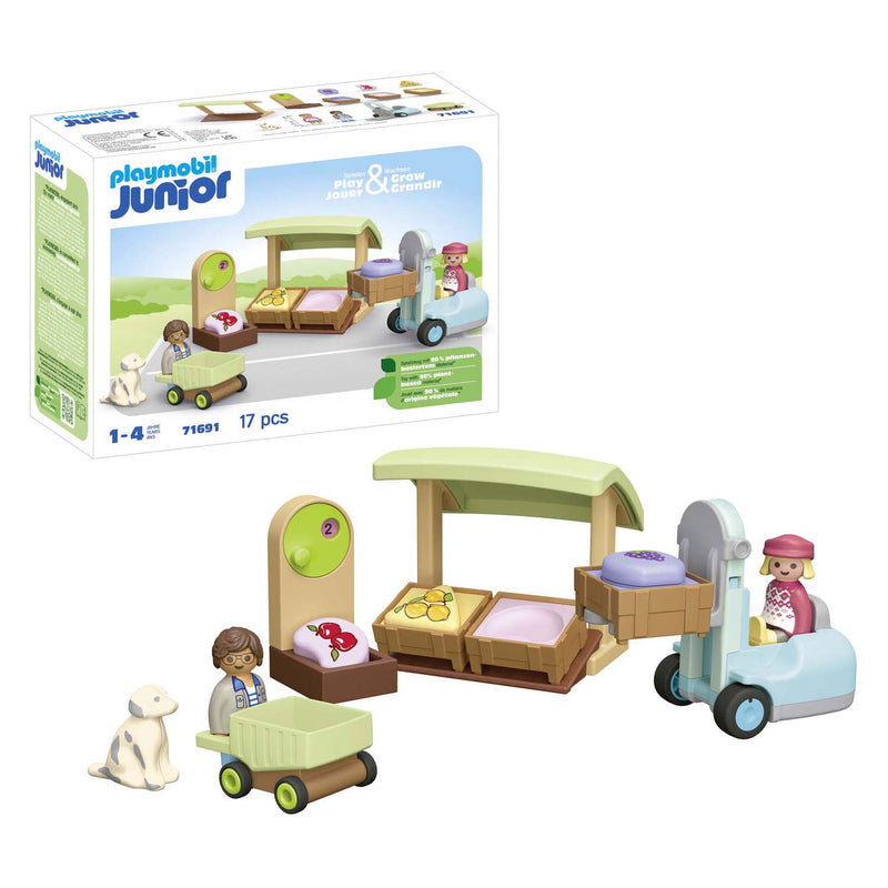 ギャラリービューアに画像をロードする, Playmobil 1.2.3. biologische marktkraam en heftruck - 71691
