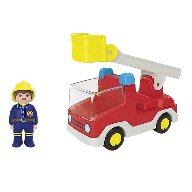 Afbeelding laden in galerijviewer, Playmobil junior brandweerwagen met ladder - 71683
