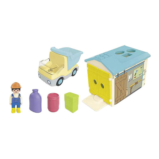 Playmobil junior werkman met sorteer garage - 71686