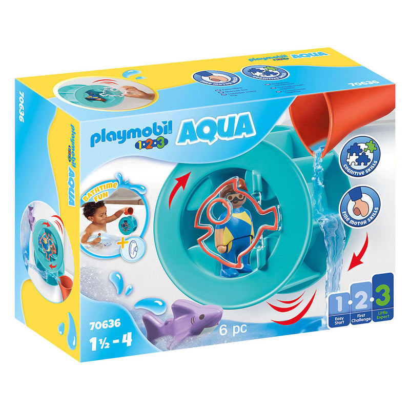 Load image into Gallery viewer, Playmobil junior waterwervelrad met babyhaai 70636
