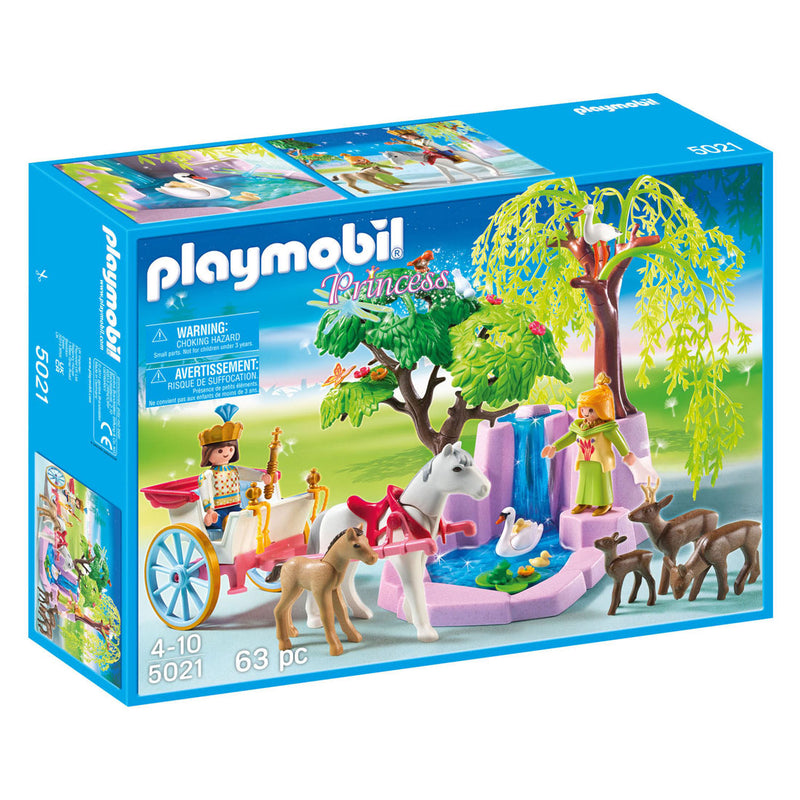 Load image into Gallery viewer, Playmobil prins en prinses met koets en waterval - 5021
