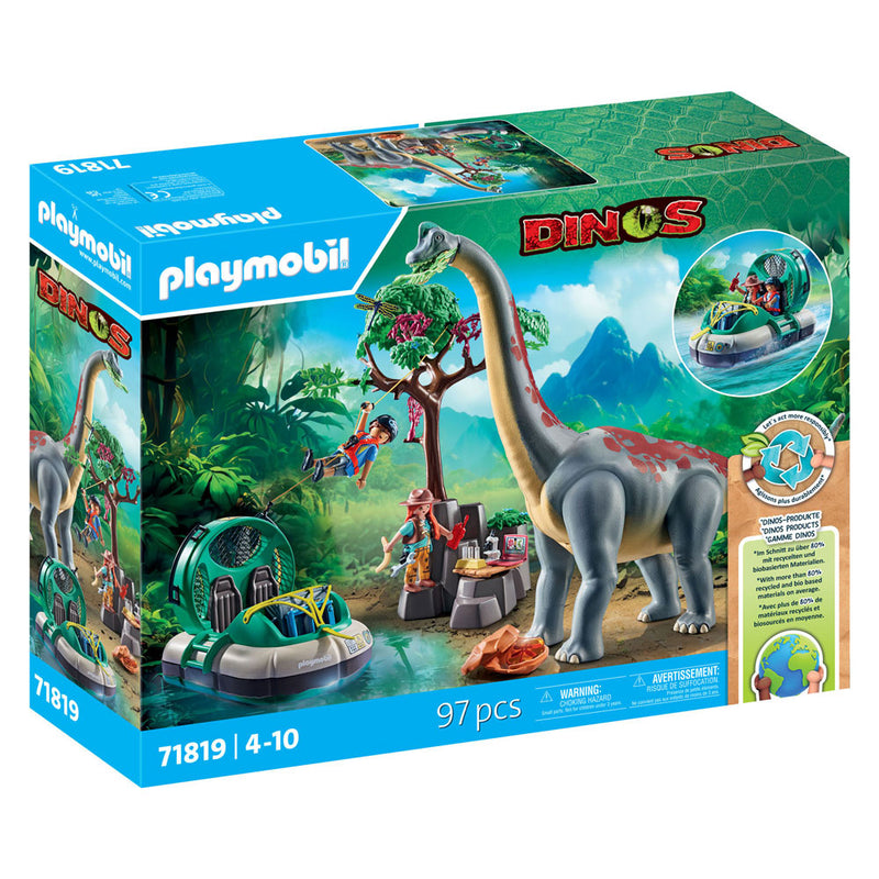 Afbeelding laden in galerijviewer, Playmobil dinos brachiosaurus met hovercraft - 71819
