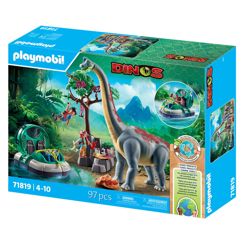 Afbeelding laden in galerijviewer, Playmobil dinos brachiosaurus met hovercraft - 71819
