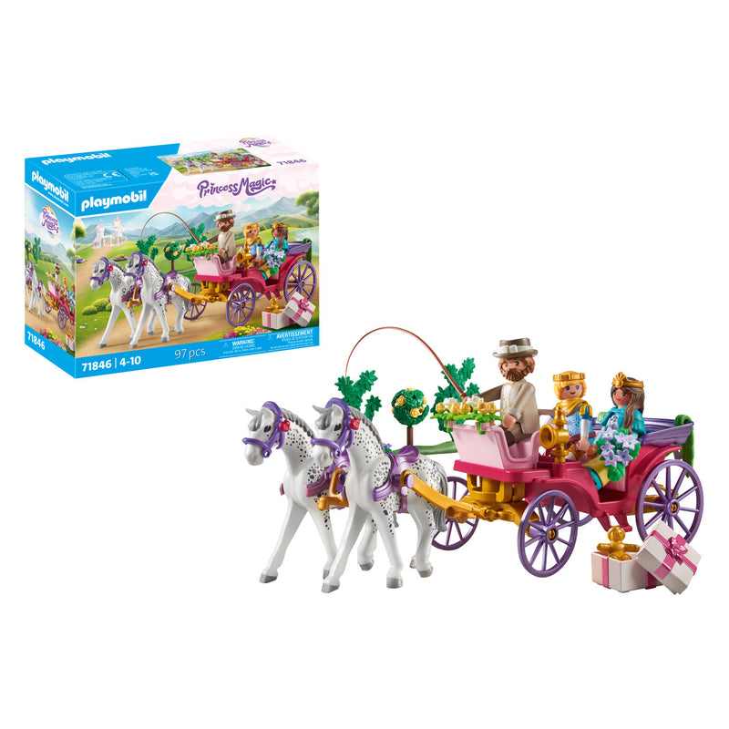 ギャラリービューアに画像をロードする, Playmobil princess magic koetsrit met prins en prinses - 71846
