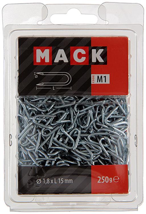 Afbeelding laden in galerijviewer, Mack 1017951 - kram staal verzinkt 250 gr 1,8 x 15 mm | 5 stuks
