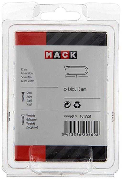Afbeelding laden in galerijviewer, Mack 1017951 - kram staal verzinkt 250 gr 1,8 x 15 mm | 5 stuks
