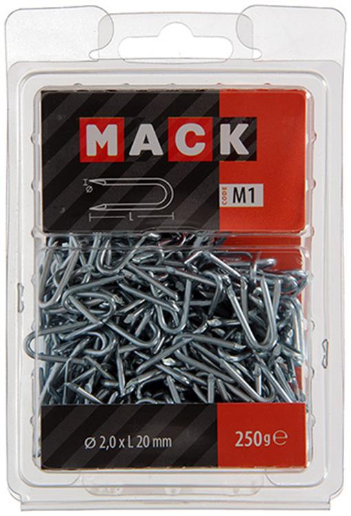 Afbeelding laden in galerijviewer, Mack 1017952 - kram staal verzinkt 250 gr 2,0 x 20 mm | 5 stuks
