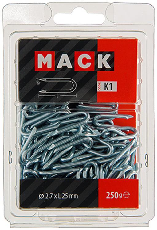 Afbeelding laden in galerijviewer, Mack 1017953 - kram staal verzinkt 250 gr 2,7 x 25 mm | 5 stuks
