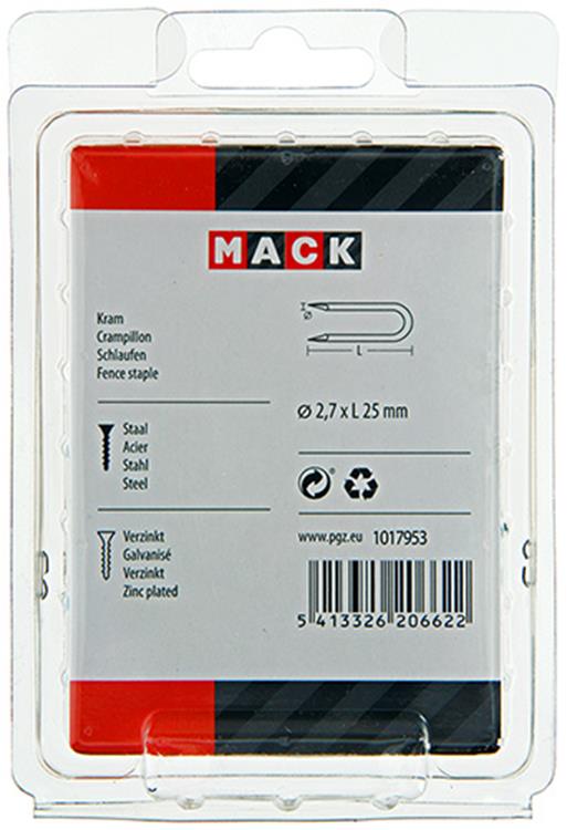 Afbeelding laden in galerijviewer, Mack 1017953 - kram staal verzinkt 250 gr 2,7 x 25 mm | 5 stuks
