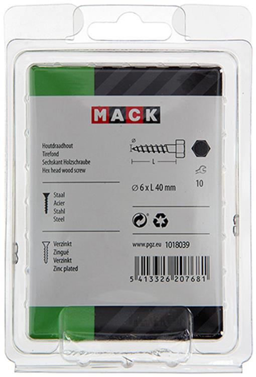 Afbeelding laden in galerijviewer, Mack 1018039 - houtdraadbout staal verzinkt 32 st 6 x 40 mm | 5 stuks
