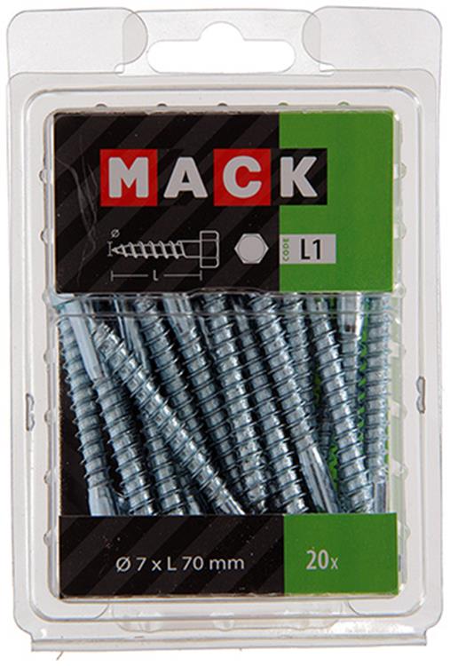 Afbeelding laden in galerijviewer, Mack 1018046 - houtdraadbout staal verzinkt 20 st 7 x 70 mm | 5 stuks
