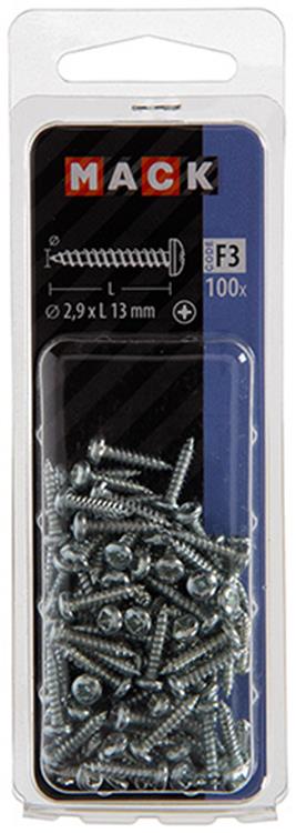 Afbeelding laden in galerijviewer, Mack 1018055 - zelftappende schroef cylkop verz.100 st 2,9 x 13 mm | 10 stuks

