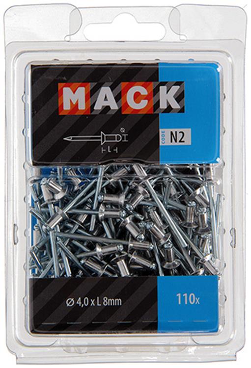 Afbeelding laden in galerijviewer, Mack 1020313 - 110 blindnieten alu 4,0x8mm | 5 stuks
