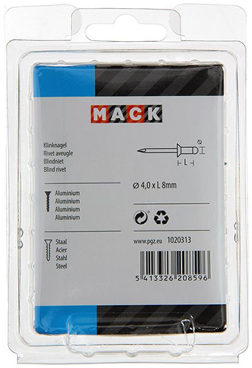 Afbeelding laden in galerijviewer, Mack 1020313 - 110 blindnieten alu 4,0x8mm | 5 stuks

