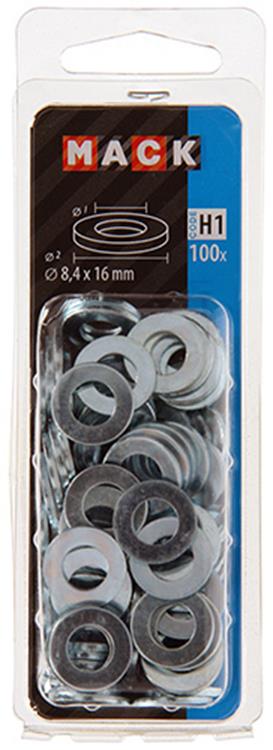 Afbeelding laden in galerijviewer, Mack 1018118 - sluitring staal verzinkt 100 st 8,4 x 16 mm | 5 stuks
