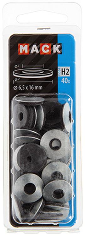 Afbeelding laden in galerijviewer, Mack 1018134 - dichtingsring rubber verzinkt 40 st 6,5 x 16 mm | 5 stuks
