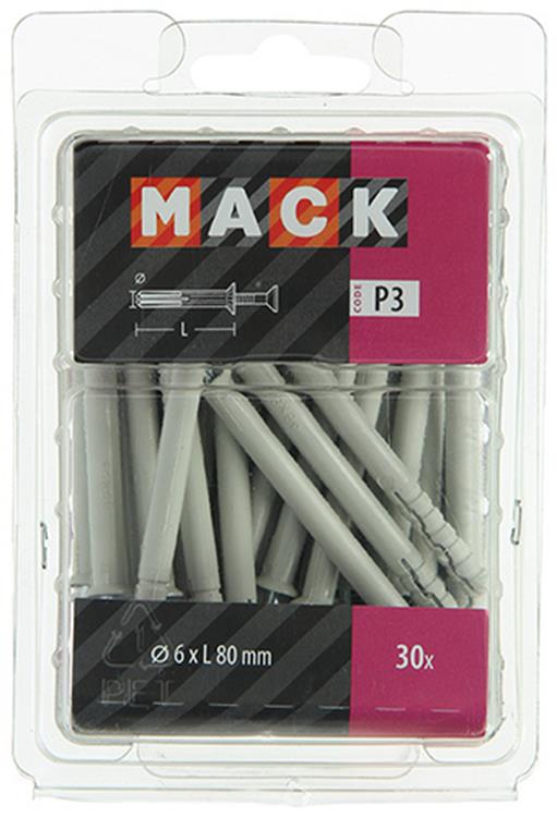 Afbeelding laden in galerijviewer, Mack 1018166 - nylon nagelplug polyamide 30 st 6 x 80 mm | 3 stuks
