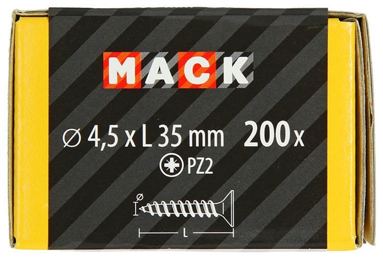 Afbeelding laden in galerijviewer, Mack 1020103 - spaanplaatschroef vz kop geel vz 200 st 4,5 x 35 mm | 5 stuks

