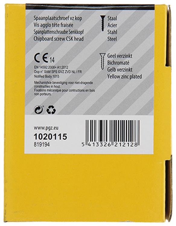 Afbeelding laden in galerijviewer, Mack 1020115 - spaanplaatschroef vz kop geel vz 100 st 5,0 x 50 mm | 5 stuks

