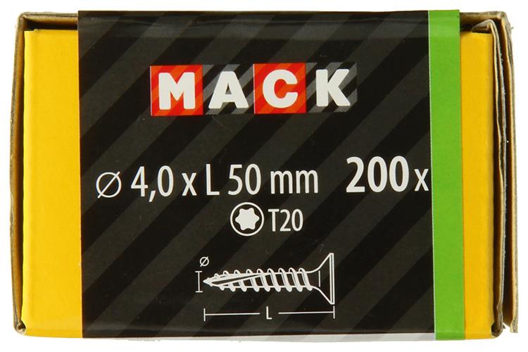 Afbeelding laden in galerijviewer, Mack 1020141 - spaanplaatschroef vz kp-zelfb.gvz 200st 4,0 x 50 mm | 3 stuks
