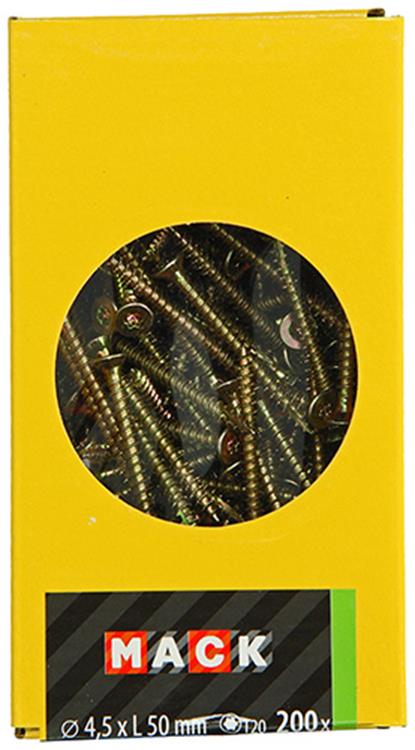Afbeelding laden in galerijviewer, Mack 1020147 - spaanplaatschroef vz kp-zelfb.gvz 200st 4,5 x 50 mm | 2 stuks
