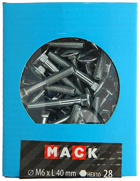 Mack 1020198 - houtbout + moer verzinkt 28 stm6 x 40 mm | 5 stuks