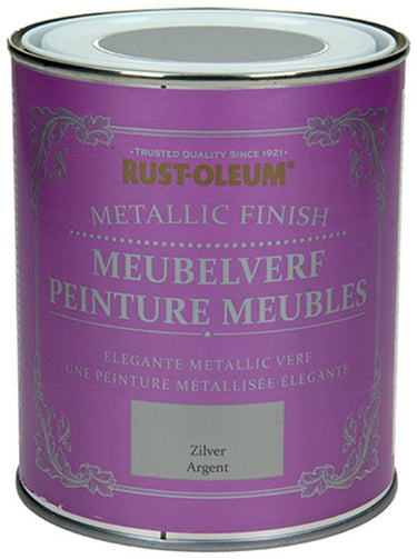 Rust-oleum 1050980 - meubelverf metallic zilver 750 ml | 1 stuks