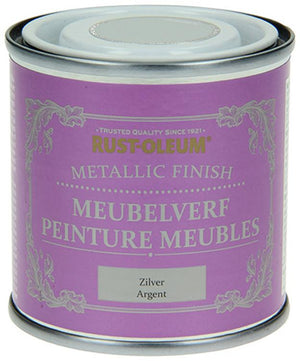 Rust-oleum 1050981 - meubelverf metallic zilver 125 ml | 1 stuks